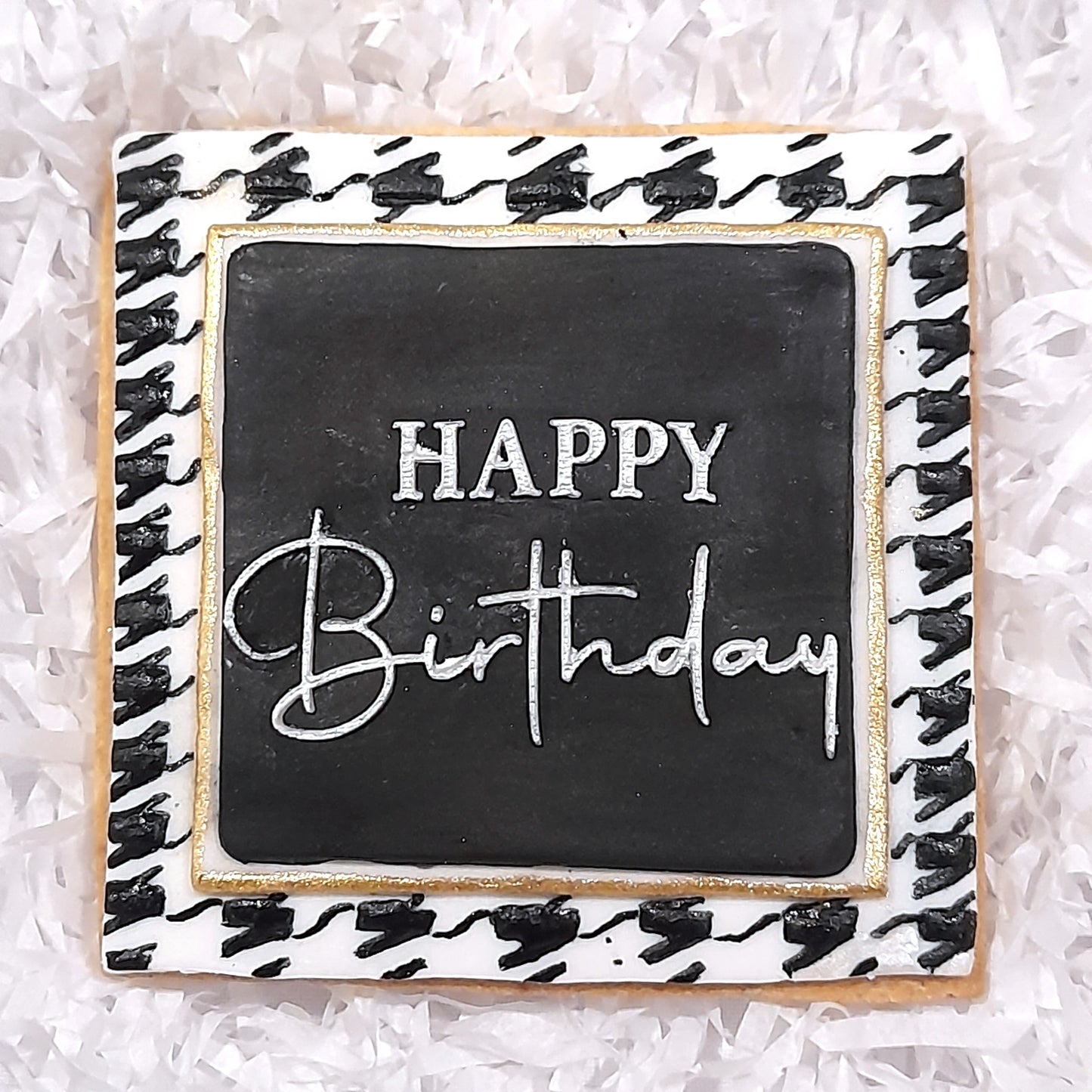 Houndstooth Birthday Cookies