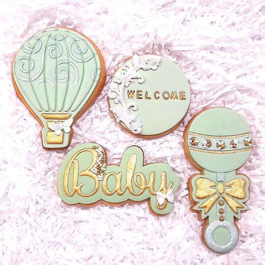 Golden Pastels Baby Cookies